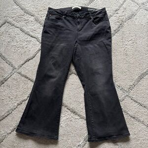 Slink Jeans black curvy crop flare mid rise size 18